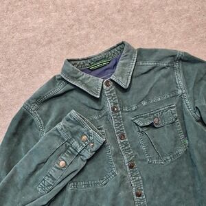 Stio Jackson Hole Wyoming Corduroy Snap Shirt Green Long Sleeve Mens Medium